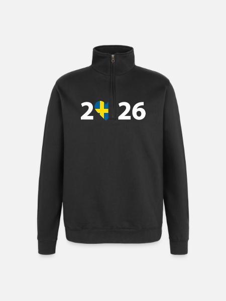 J’aime Suède 2026, Suède 2026 - Sweat à zip 1/4 - noir