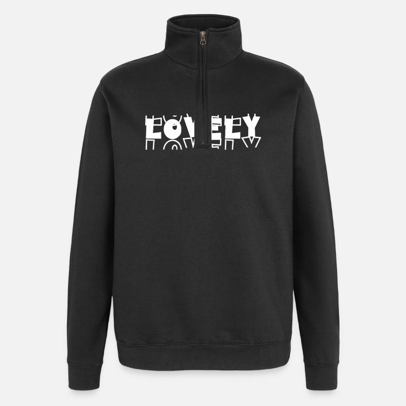Lovely Vibes - Sweat à zip 1/4 - noir