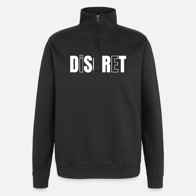 DISCRET !  - Sweat à zip 1/4 - noir