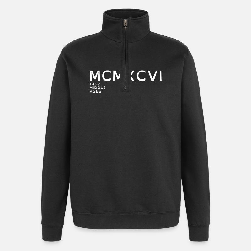 1996_LINE_white - Quarter-Zip Sweatshirt - black