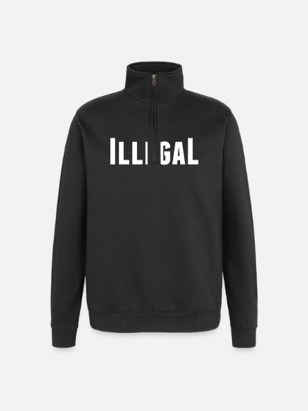 illégalement illégal illégal - Sweat à zip 1/4 - noir