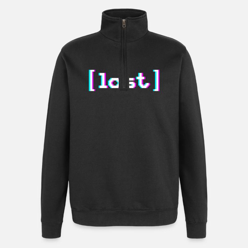 Vaporwave perdue - Sweat à zip 1/4 - noir