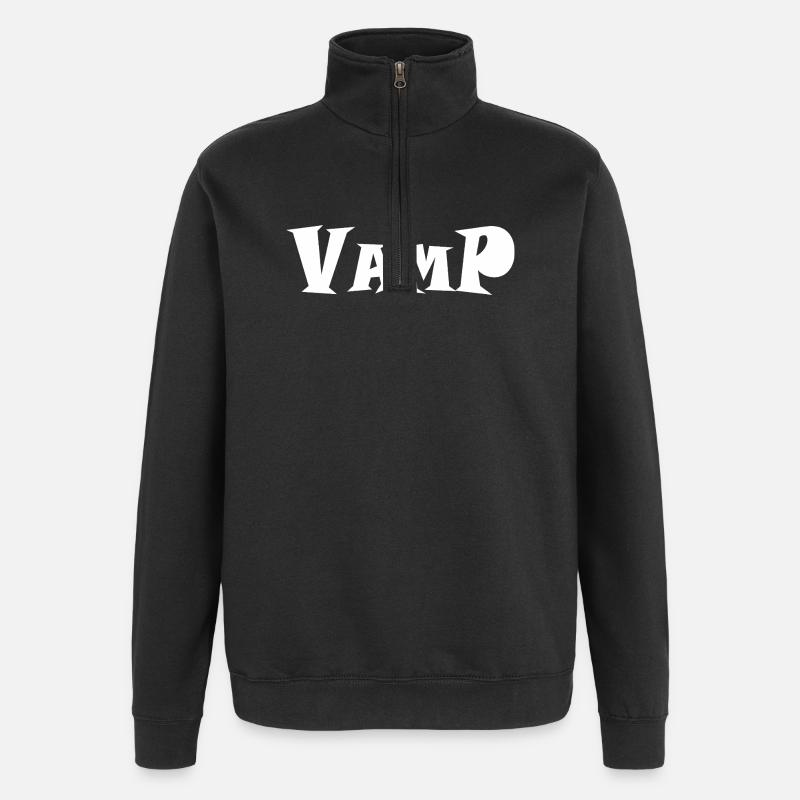 vamp - Sweat à zip 1/4 - noir