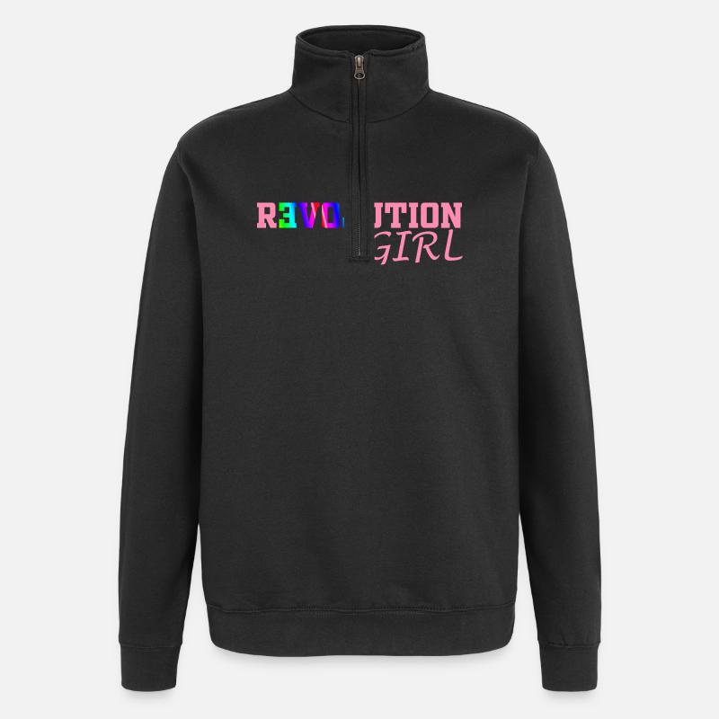 Fille de la Révolution - Sweat à zip 1/4 - noir
