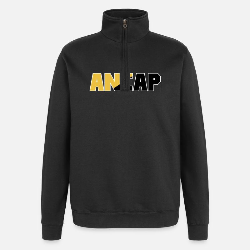 Anarchie Capitalisme Drapeau 4 ancap - Sweat à zip 1/4 - noir