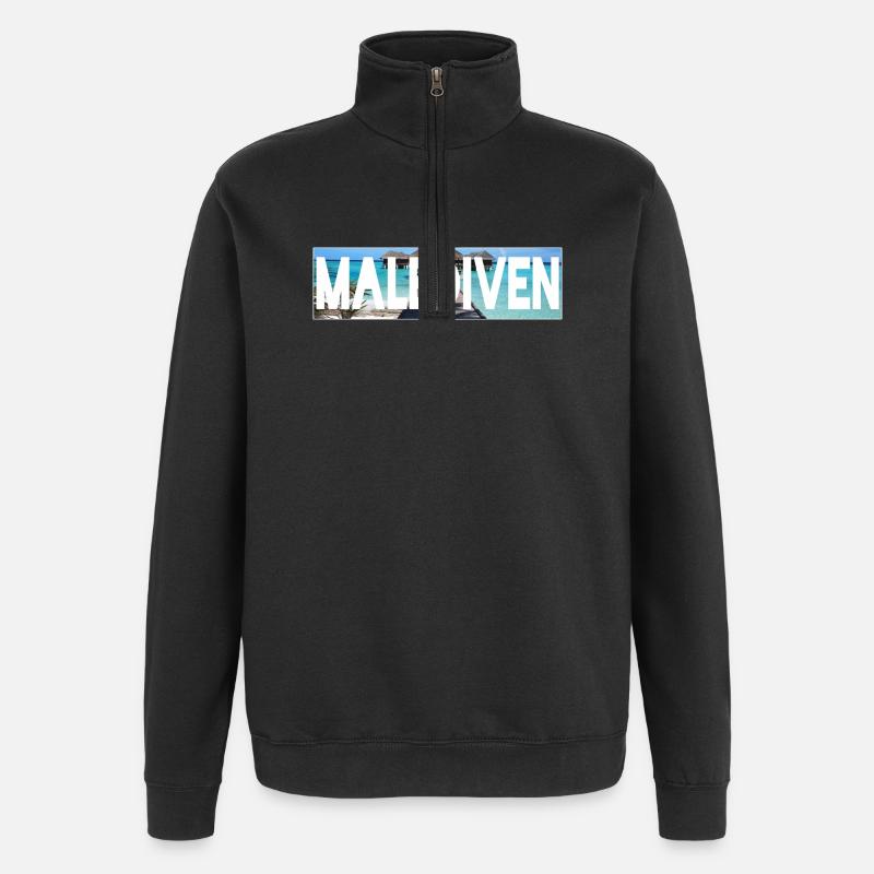 malediven - Quarter-Zip-Sweatshirt - Schwarz