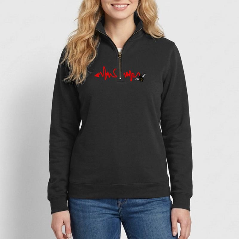 Cardio-Herzfrequenz, Biene mit Stachel oder Pfeil Quarter-Zip-Sweatshirt