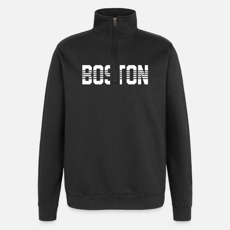 Boston - Sweat à zip 1/4 - noir