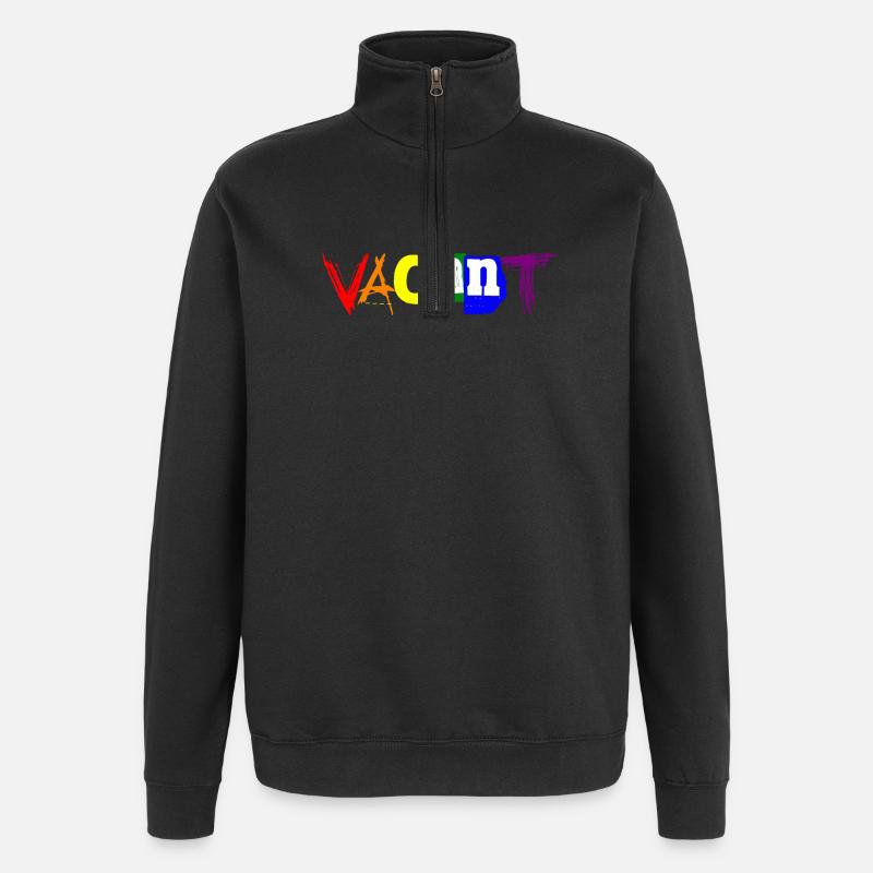 Vakant Schriftzug 2 - Quarter-Zip-Sweatshirt - Schwarz
