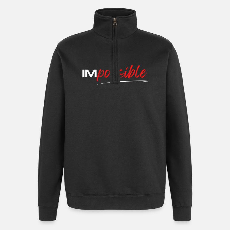 Cadeau 'IM Possible', Motivation Sportive - Sweat à zip 1/4 - noir
