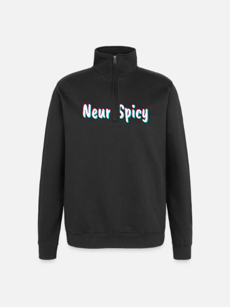Neurospicy Neurodivergent ADHD Autism - Quarter-Zip Sweatshirt - black