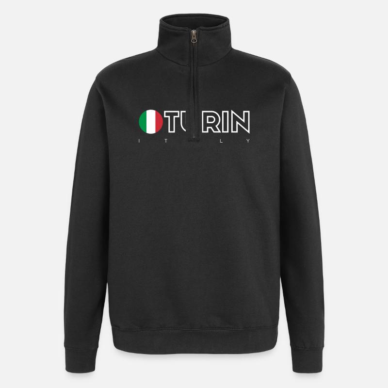 Turin - Sweat à zip 1/4 - noir