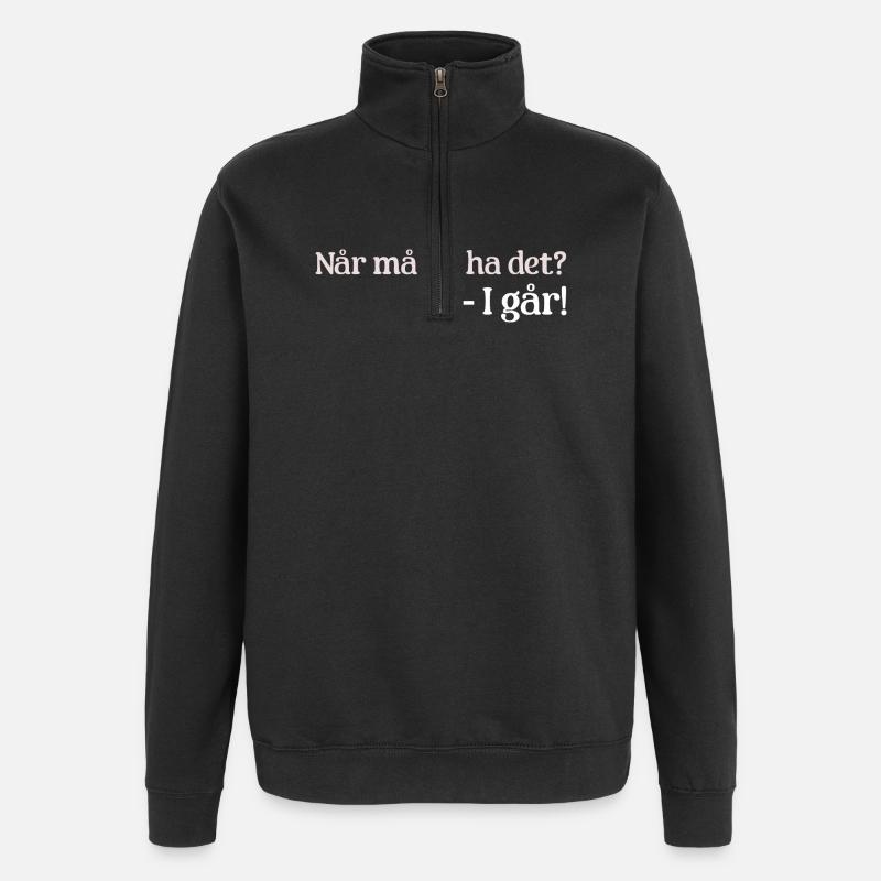 Gestern - Quarter-Zip-Sweatshirt - Schwarz