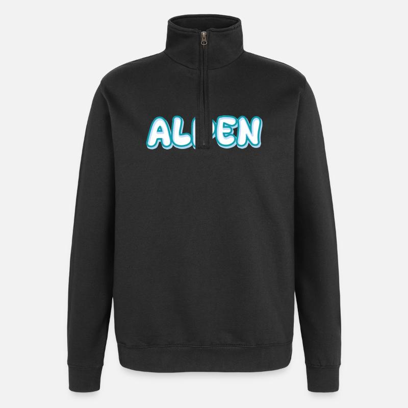 Alps as a mountain - Quarter-Zip Sweatshirt - black