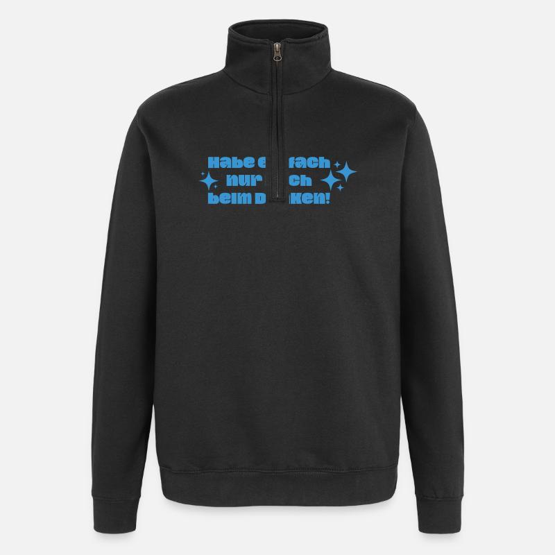 Einfach nur Pech... - Quarter-Zip-Sweatshirt - Schwarz