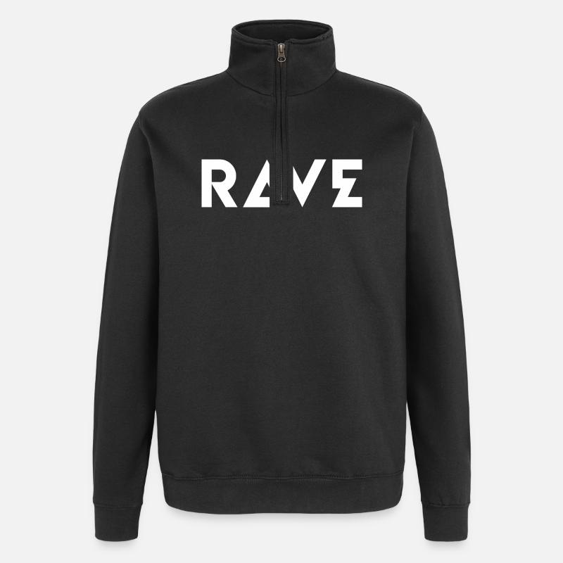 RAVE Geometric Bold Logo - Quarter-Zip-Sweatshirt - Schwarz