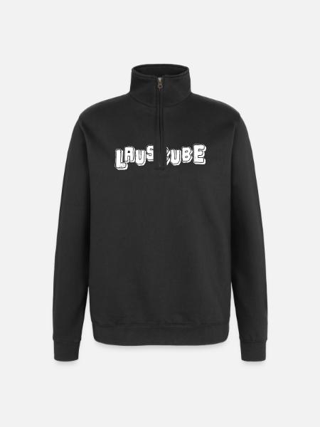 Lausbube in weiss - Quarter-Zip-Sweatshirt - Schwarz
