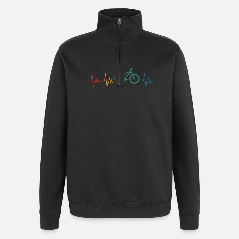 Vélo Battement de cœur Cyclisme - Sweat à zip 1/4 - noir