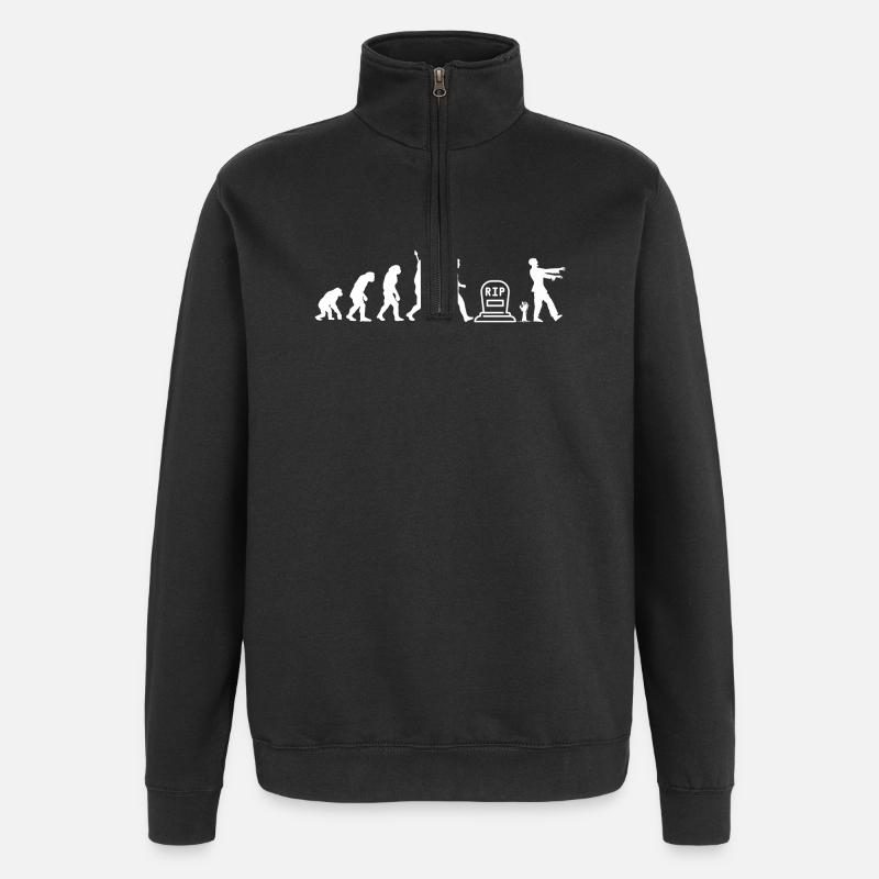 Zombie Evolution RIP Zombi - Sweat à zip 1/4 - noir