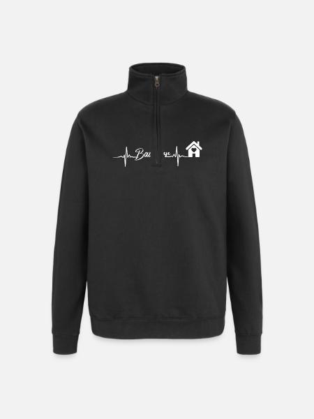 HausHerz Herzschlag Script - Quarter-Zip-Sweatshirt - Schwarz