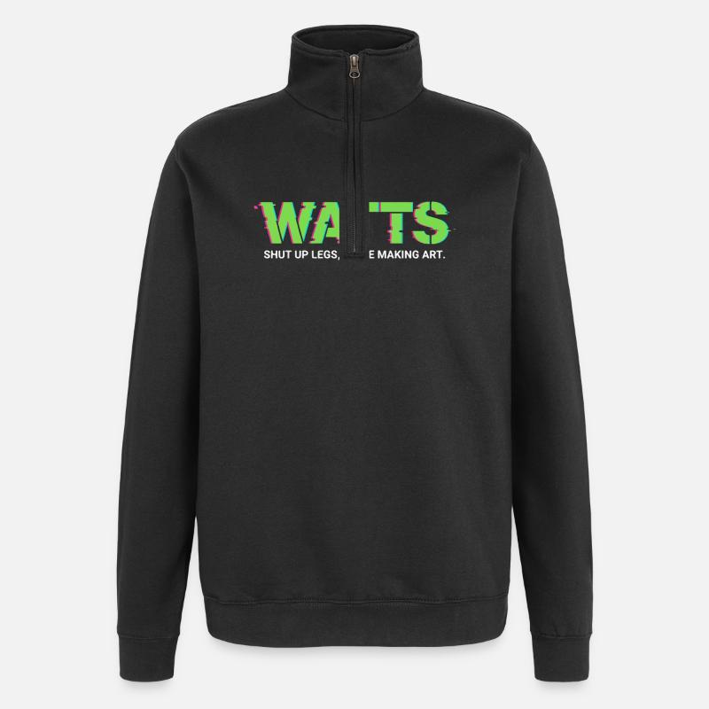 WATTS Neon Pop Art Tee - Quarter-Zip Sweatshirt - black