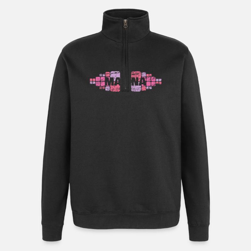 Malina als Mama - Quarter-Zip-Sweatshirt - Schwarz