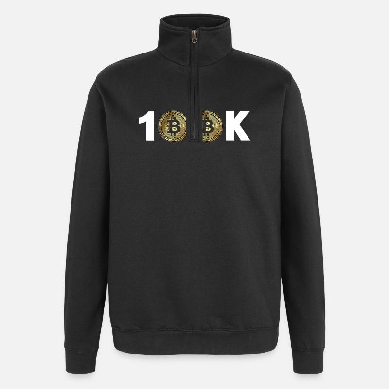 Bitcoin Bitcoin BTC 100k Cryptomonnaie - Sweat à zip 1/4 - noir