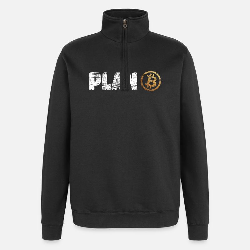 Plan Bitcoin Plan B - Sweat à zip 1/4 - noir