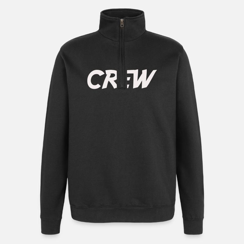 crew_-2- - Sweat à zip 1/4 - noir
