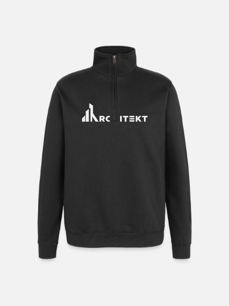 Architekt Linienkunst Shirt - Quarter-Zip-Sweatshirt - Schwarz