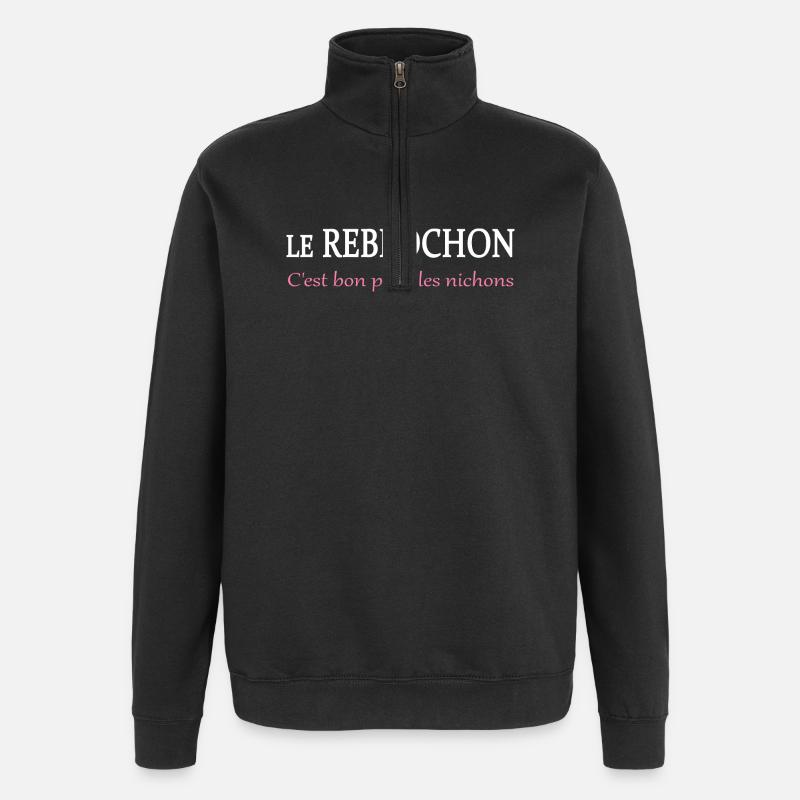 Le reblochon c'est bon - Sweat à zip 1/4 - noir