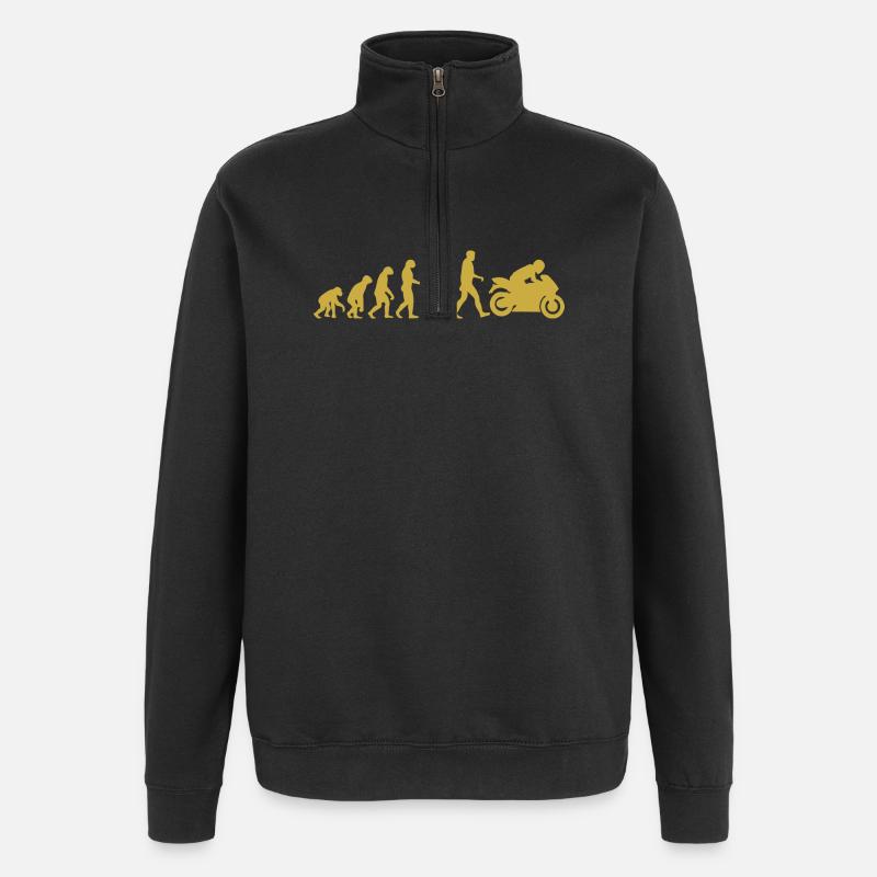 Motorcycle evolution - Quarter-Zip Sweatshirt - black