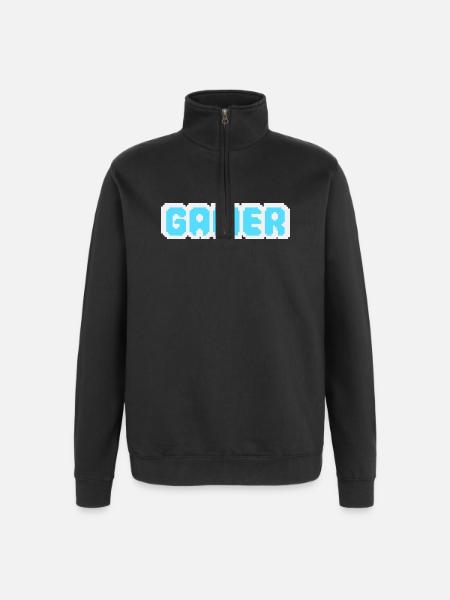 Gamer Pixel - Quarter-Zip Sweatshirt - black
