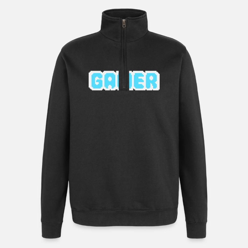 Gamer Pixel - Quarter-Zip Sweatshirt - black