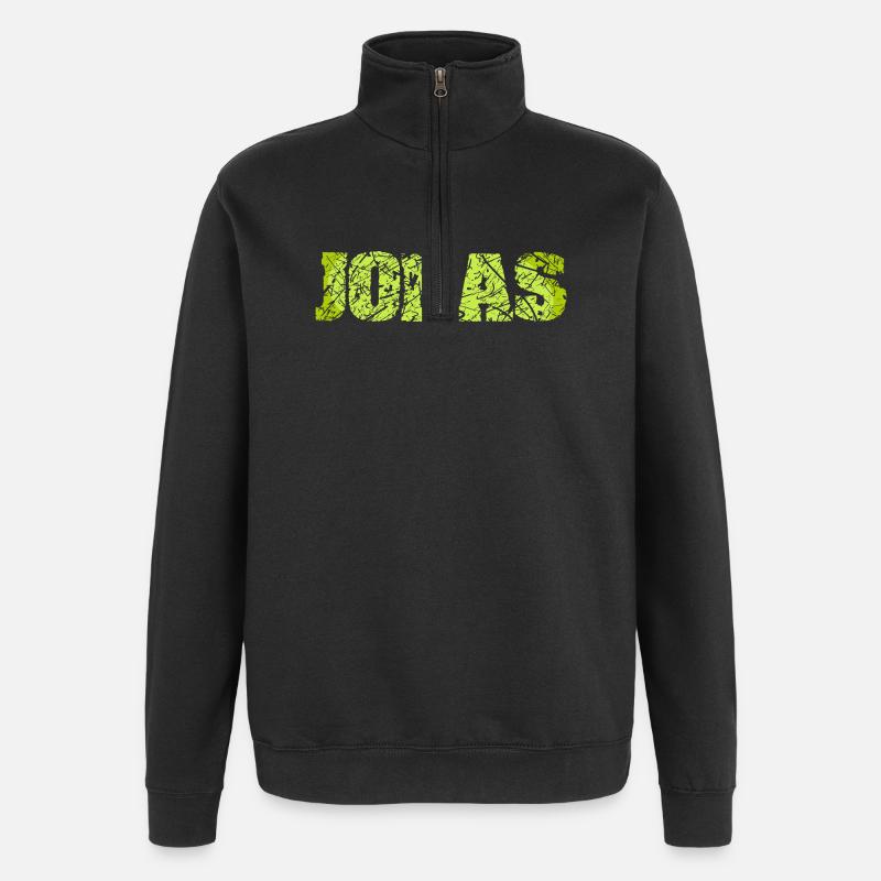 Nom : Jonas - Sweat à zip 1/4 - noir