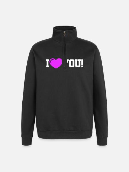 I love you - Ich Liebe Dich - Quarter-Zip Sweatshirt - black
