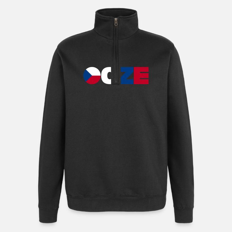 République tchèque - Sweat à zip 1/4 - noir
