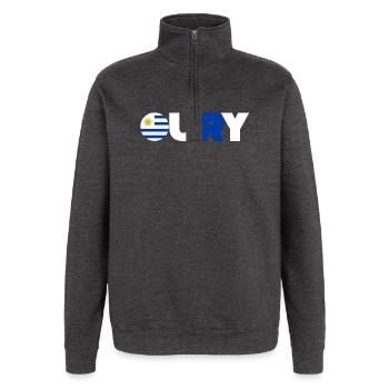 Uruguay - Quarter-Zip-Sweatshirt - Anthrazit - Vorne - AI Model Female 172 light (172cm) & AI Model Male 178 dark (178cm)