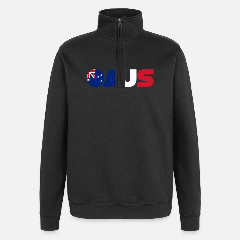 Australie - Sweat à zip 1/4 - noir