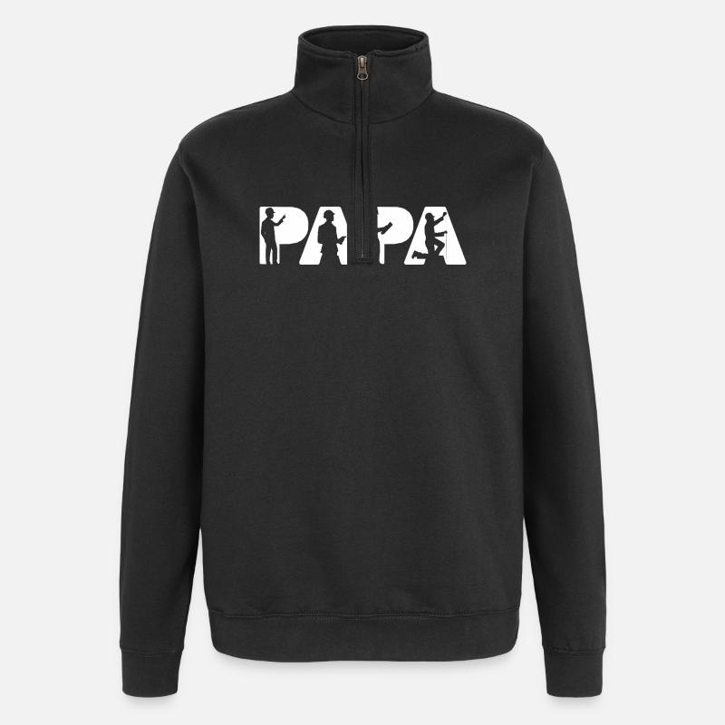 Papa Engineer Bau-Silhouetten - Quarter-Zip-Sweatshirt - Schwarz