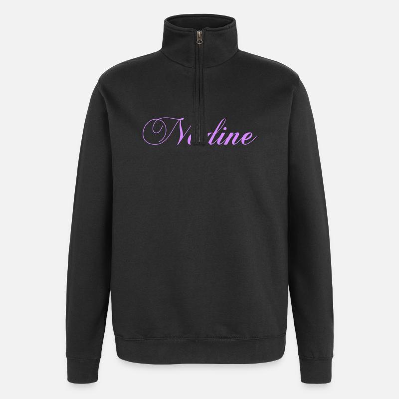 NADINE - Sweat à zip 1/4 - noir