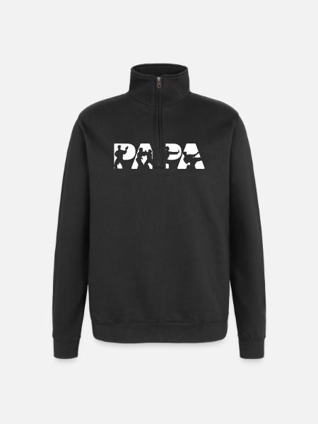 Judo Papa Martial Arts Master Silhouette - Quarter-Zip Sweatshirt - black