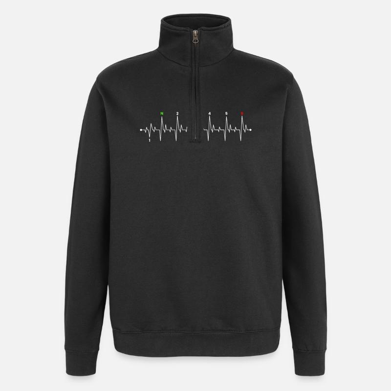 Pulse Line Neon Wave - Quarter-Zip Sweatshirt - black