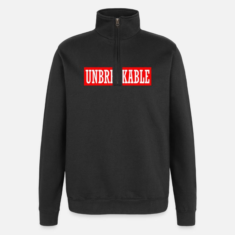 incassable imparable indomptable gymnase illégal - Sweat à zip 1/4 - noir