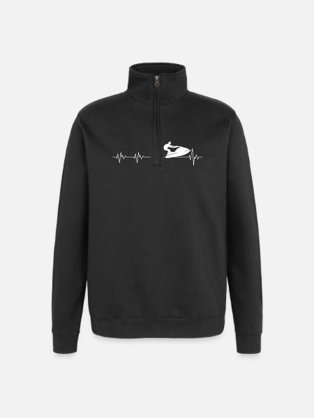Aviron Heartbeat Silhouette - Sweat à zip 1/4 - noir