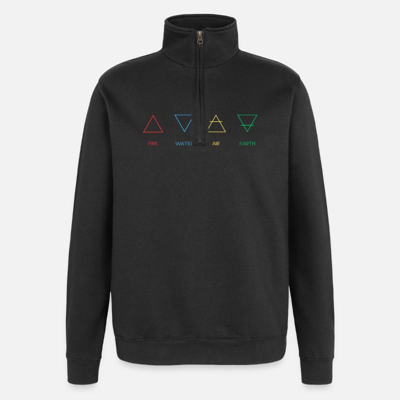 Four elements - Quarter-Zip Sweatshirt - black