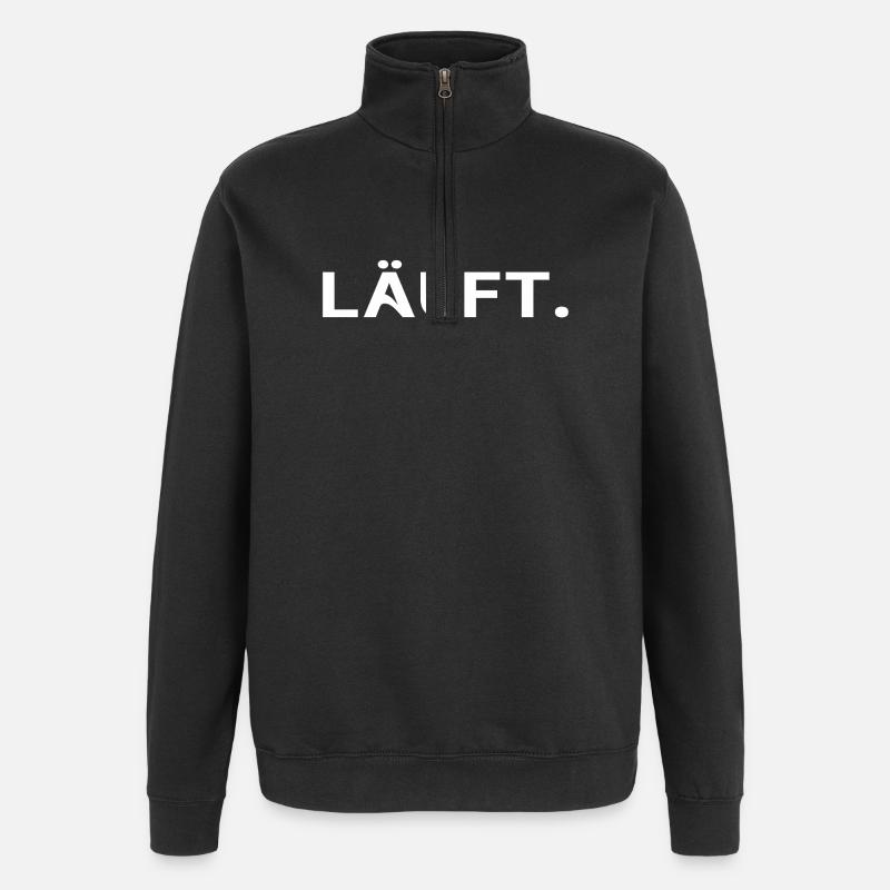 Läuft. Cooles Statement Minimal Trend Design - Quarter-Zip-Sweatshirt - Schwarz