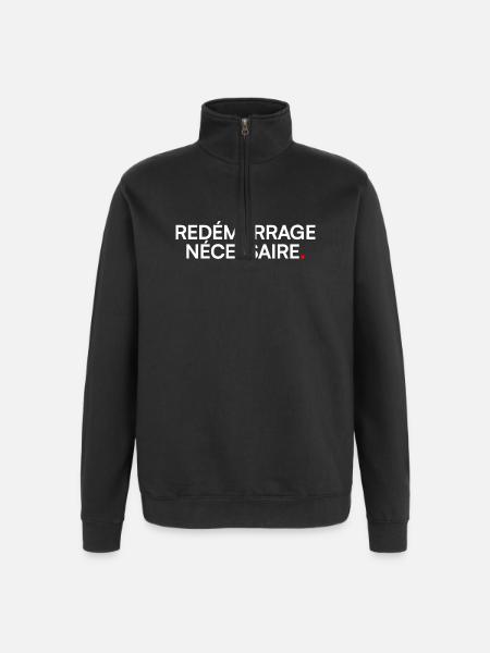 Necessary restart humor fatigue - Quarter-Zip Sweatshirt - black