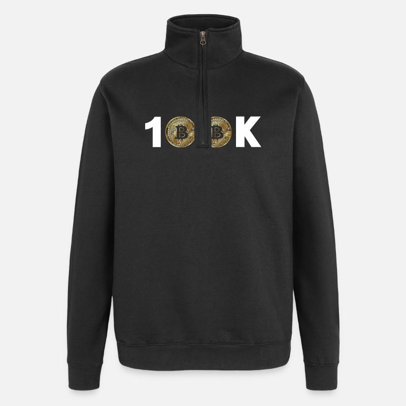 Bitcoin Bitcoin BTC 100k Cryptomonnaie - Sweat à zip 1/4 - noir