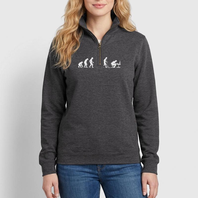 Evolution Programmierer Computerfreak Quarter-Zip-Sweatshirt